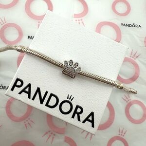 Pandora Dog Paw Print Charm with Clear